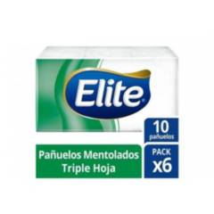 ELITE - Pañuelos Desechables Triple Hoja Mentolados 6x10 Elite