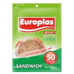 EUROPLAS - Europlas Bolsa Cierre Facil Zipper Sandwich 16x15cms 50un.