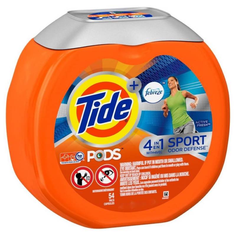 TIDE - Detergente De Ropa Concentrado Sports Capsulas 54 Pods Tide