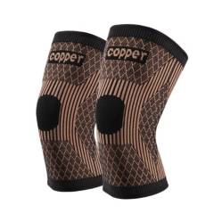 COOPER - Pack 2 Rodilleras Compresión Fibra Cobre Alivio Artritis M