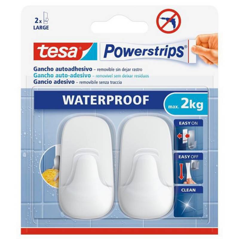 TESA Tesa Ganchos Adhesivos Powerstrips 2kg Resistentes Agua 2un.
