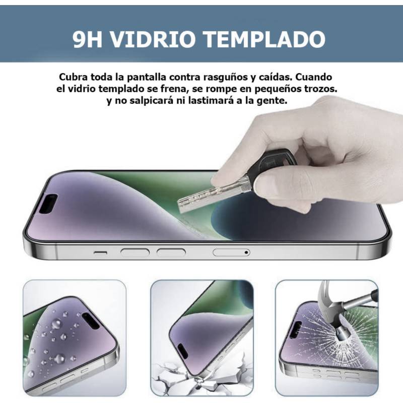 Pack/Vidrio Templado Protector Pantalla y Cámara iPhone 14 PRO MAX GENERICO