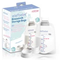 ELEFBEBE - Bolsa almacenamiento leche materna con conectores para extractores