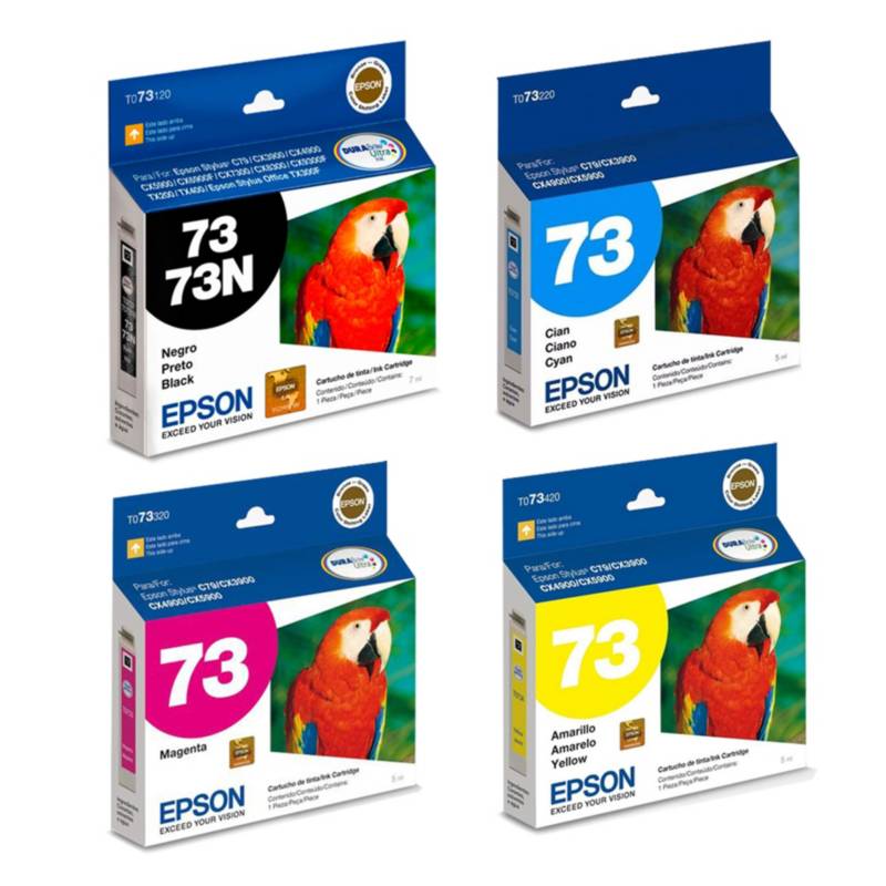 EPSON - 4 Tintas Epson Genuinas 73n B/c/m/y C79 Cx3900/4900 Civa