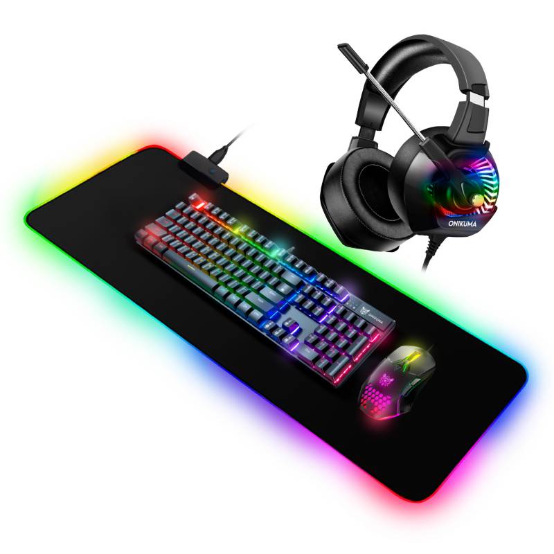 MONKEY COLOR - Kit Gamer GG RGB PC RGB Teclado G27 Mouse Audifonos K6 Mousepad