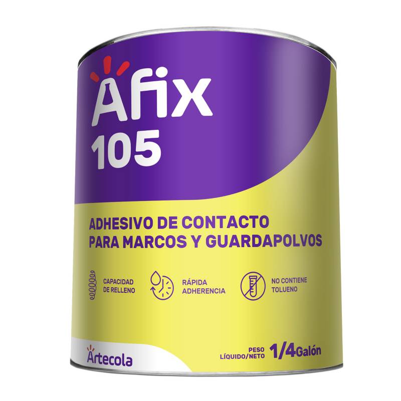 AFIX - Pegamento Adhesivo De Contacto Para Marcos Y Guardapolvos Afix 105 1/4 Gl