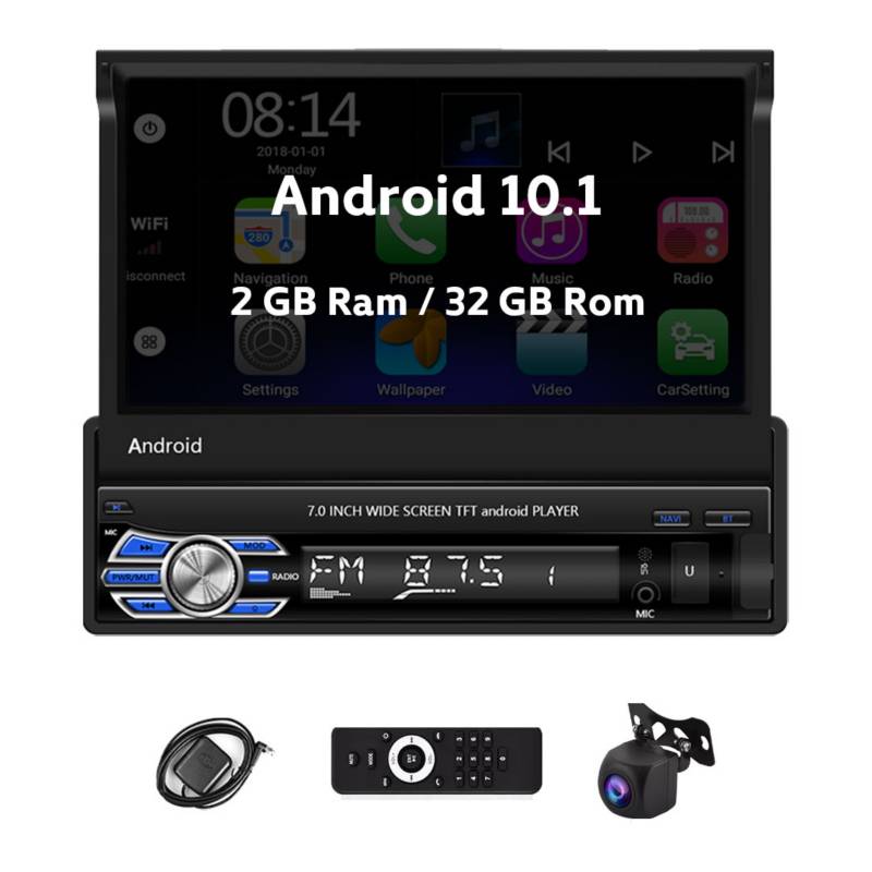 Radio Coche Android 12 Din 2 Bluetooth 7 Pulgadas 2GB 32GB Apple