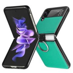 XUNDD - Carcasa para Samsung Z Flip 4 de Cuero con Anillo Premium