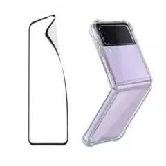 XUNDD - Kit Carcasa para Samsung Z Flip 4 Transparente + Lamina de Hidrogel