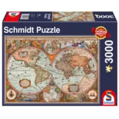 SCHMIDT - Puzzle 3.000 piezas Mapa Antiguo Mundo