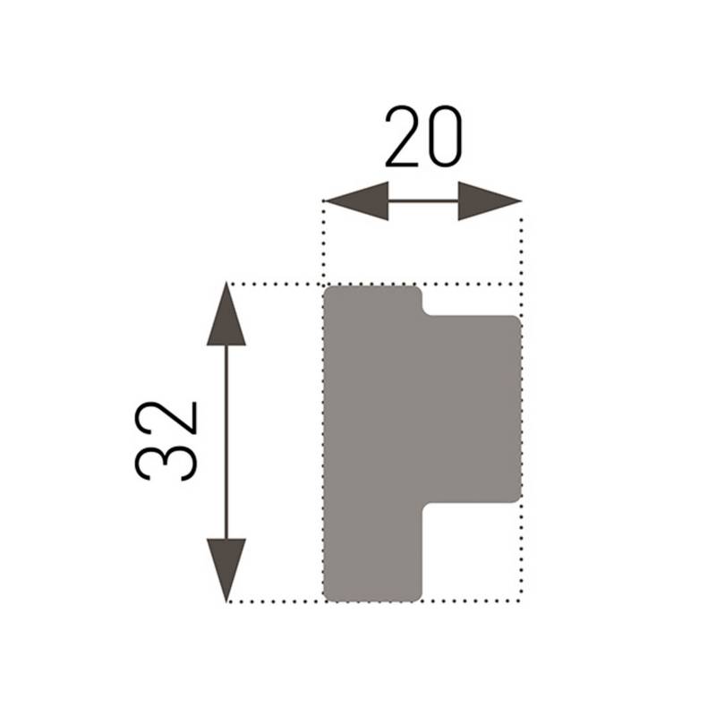 MARBET DESIGN Moldura Cornisa E6 Ps 33X32mm X 2mts Caja 110unds