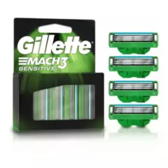 GILLETTE - Repuestos Para Afeitar Gillette Mach3 Sensitive 4 Unidades