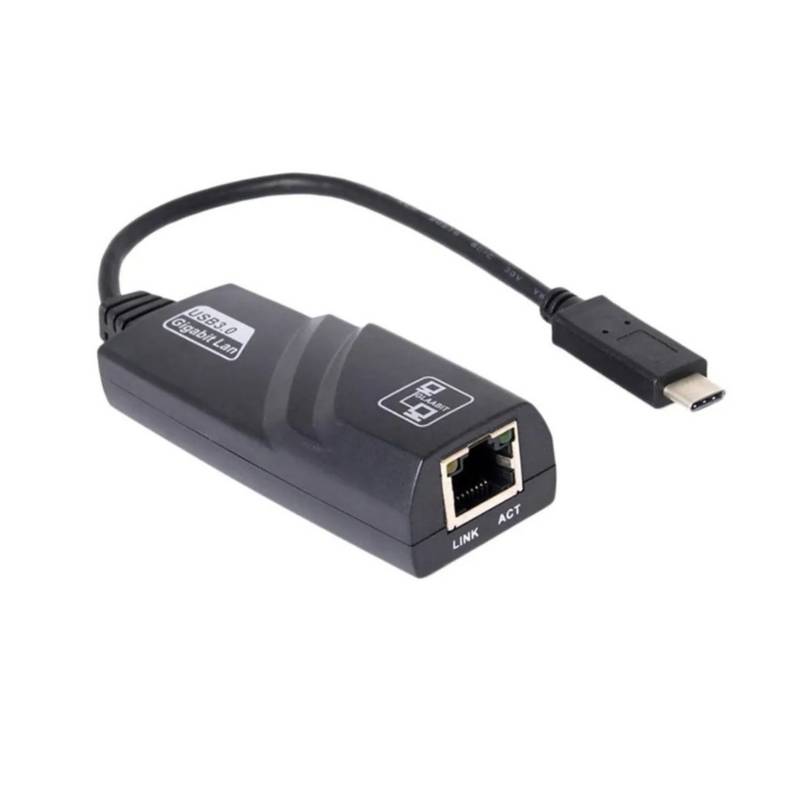 GENERICO - ADAPTADOR USB-C A RJ45 RED LAN NEGRO