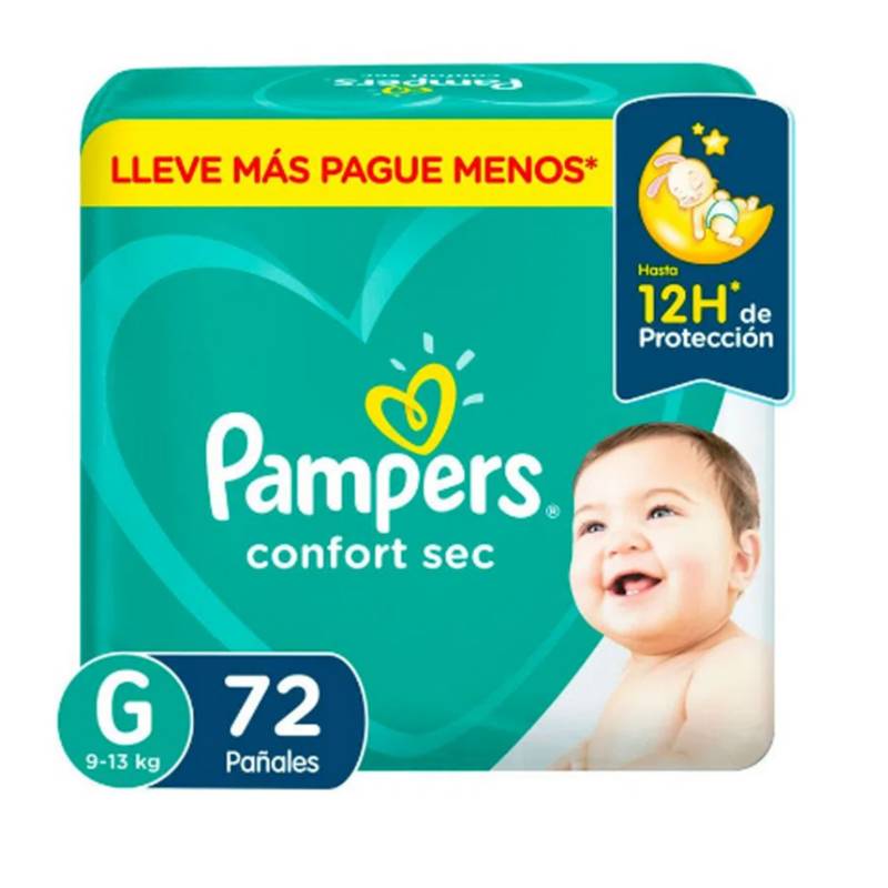 PAMPERS - Pañales Desechables Pampers Confort Sec G 72 Unidades