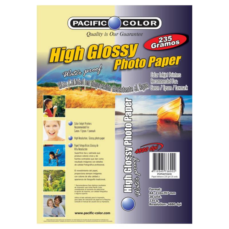 Pacific Papel Fotografico Glossy 235gr 20 Hojas A4 Pacific 2675