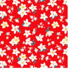 GENERICO - Mantel primaveral cuadrado jazmines con fondo rojo