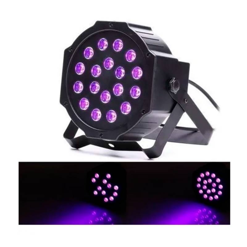 Generico Pack X2 Foco18 Led Uv Negro Luz Dmx Fiesta Fluor W 16225 Welife