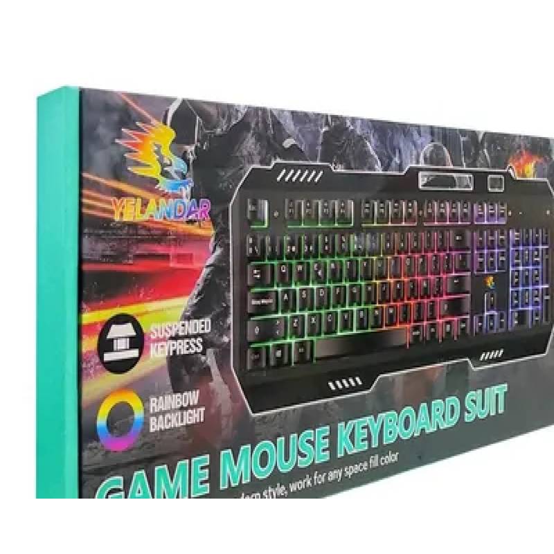 Generico Kit Teclado Mouse Gamer Rgb Kt555 De Membrana Retroiluminado 2026