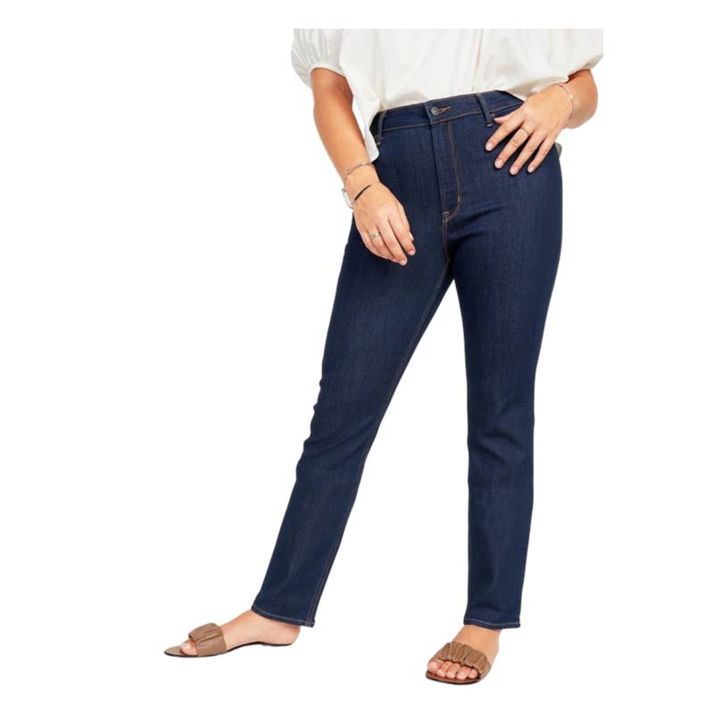 Pantalón De Mezclilla, Jeans Slim Straight, Azul, Old Navy