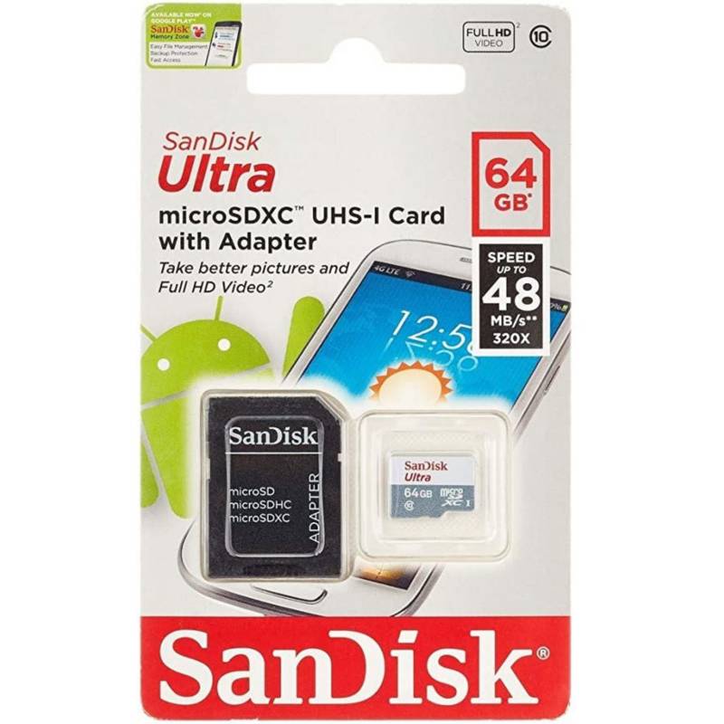 SANDISK - SanDisk Ultra 64GB microSDXC Tarjeta de memoria MICRO64GB