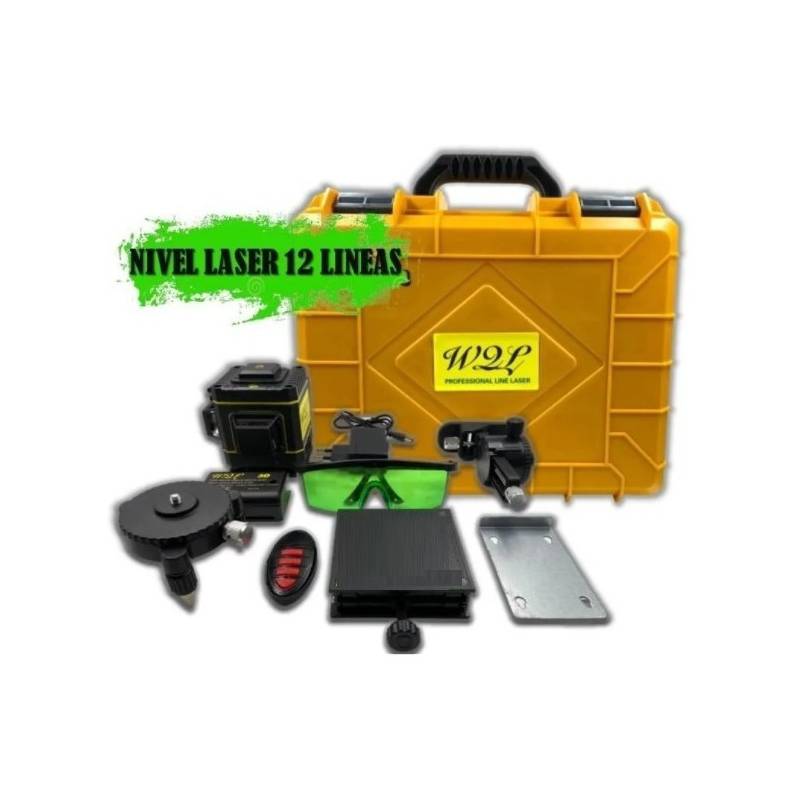GENERICO - Nivel Laser Verde 360 - 12 Lineas 3d Con Accesorios