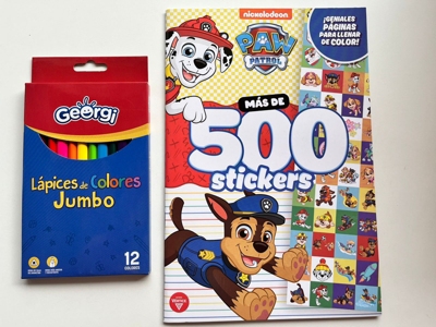 RHEIN Libro para colorear dibujar con stickers Paw Patrol