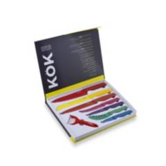 GENERICO - Set de 8 cuchillos cocineros colores KOK