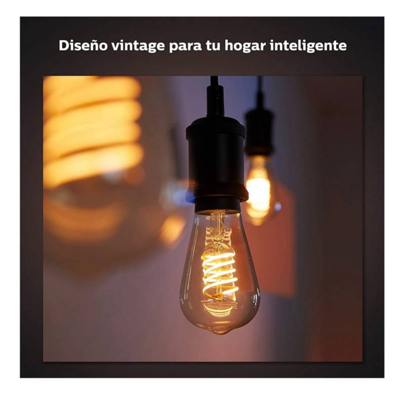 Philips Hue Bombilla Inteligente de Filamento A60 E27 7W Blanco