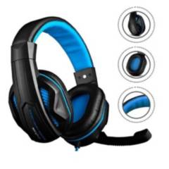 NJOY TECH - Audifono Gamer Retroiluminado Azul-Nergro Usb 5.1