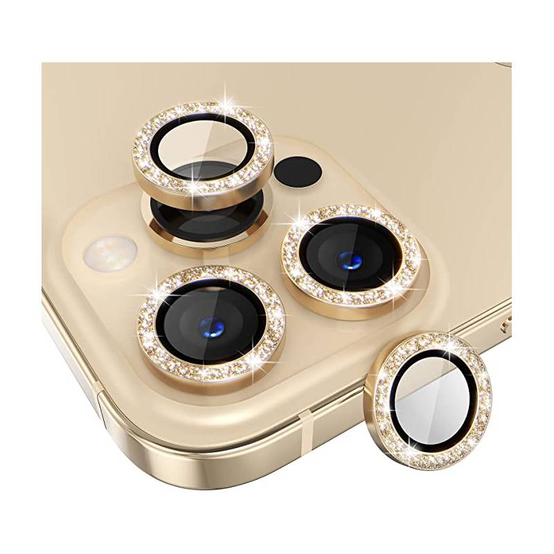 GENERICO - Protector Lente de Cámara Diamond Dorado IPhone 13 Pro /13 Pro Max