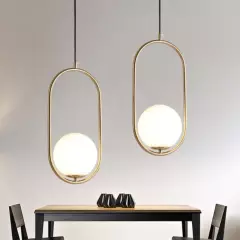 MMDH - Lámpara de techo led para sala de estar de vidrio dorado R1211
