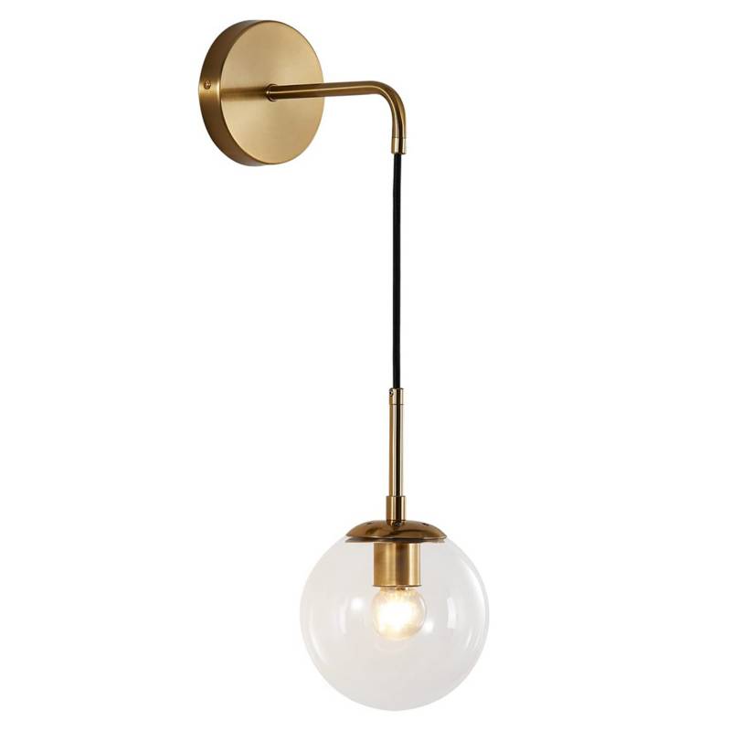 GENERICO - Lámpara colgante de madera cristal-oro