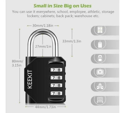 GENERICO Pack X10 Candado De Seguridad Candados Con Clave Numerico 860