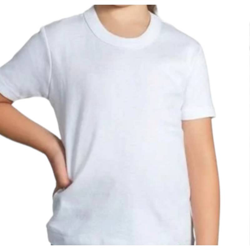 GENERICO Pack 6 Camisetas Niño Manga Corta Algodón Blancas Unisex