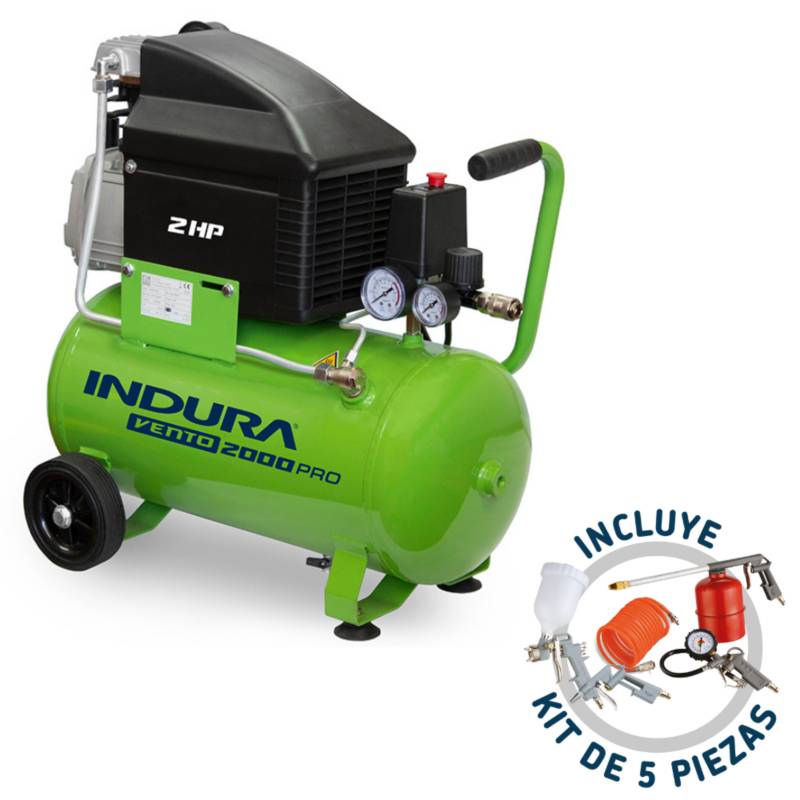 INDURA - Compresor Vento 2000 Pro Indura + Kit 5 Pzas
