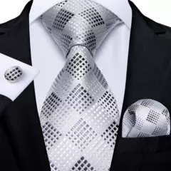 SONEC - Set Corbata Hombre Seda con Pañuelo Colleras Modelos Multitono En Caja