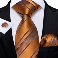 SONEC - Set Corbata Hombre Seda con Pañuelo Colleras Modelos Multitono En Caja
