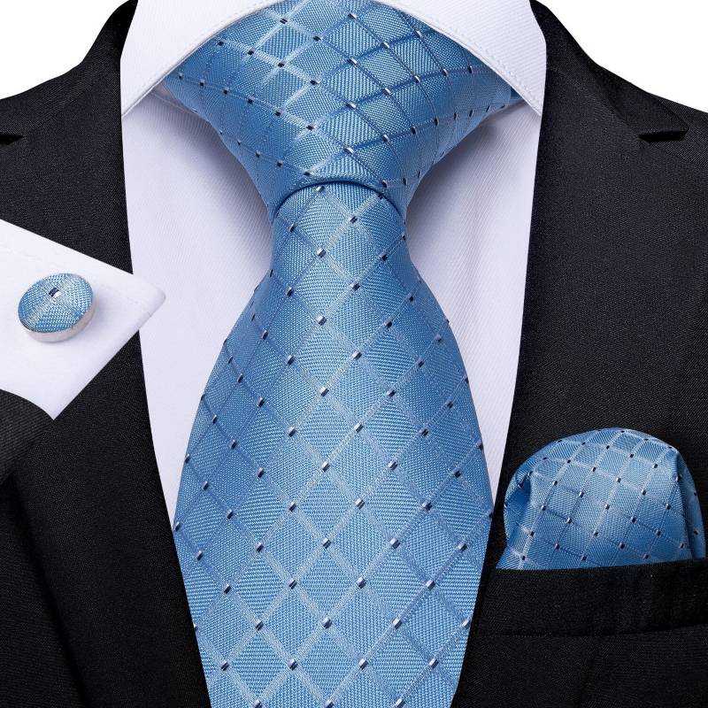 SONEC - Set Corbata Hombre Seda con Pañuelo Colleras Modelos Un Tono En Caja