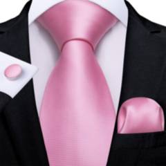 SONEC - Corbata hombre paño y colleras Formal Rosa Classic
