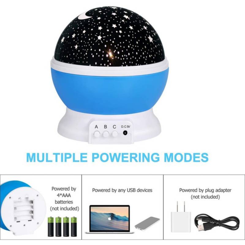 HOME NEAT Lampara Proyector Infantil, 360° Rotación Estrellas Luz de  Nocturna