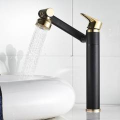 HOME NEAT - Grifo monomando lavamanos giratorio 1080 + flexibles - ORO