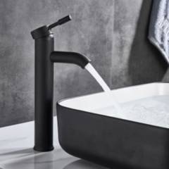 HOME NEAT - Llave mezcladora alta 30cm de monomando lavabo baño grifo