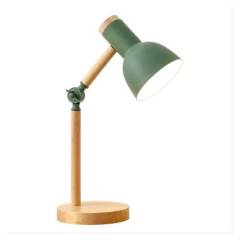 HOME NEAT - Lámpara de escritorio clásica luz de mesa ajustable madera verde