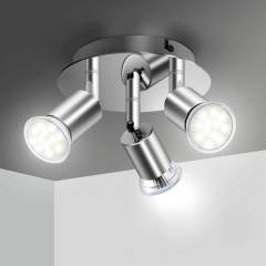HOME NEAT - Lámpara de techo led plafón con focos GU10 3 luces