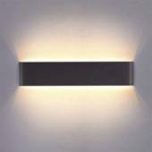 HOME NEAT Luz lámpara de pared madera lámpara led pared de aluminio e27  blanco