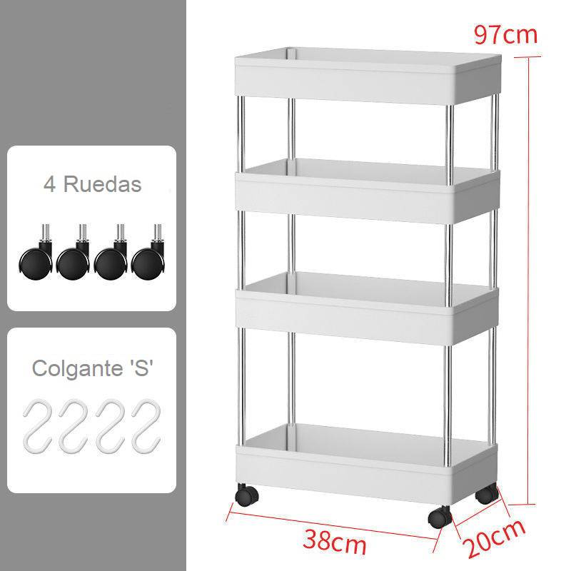 HOMER DESIGN Estante Living 4 Niveles Con Cajones 150*43*30cm Organizador 2  cajones