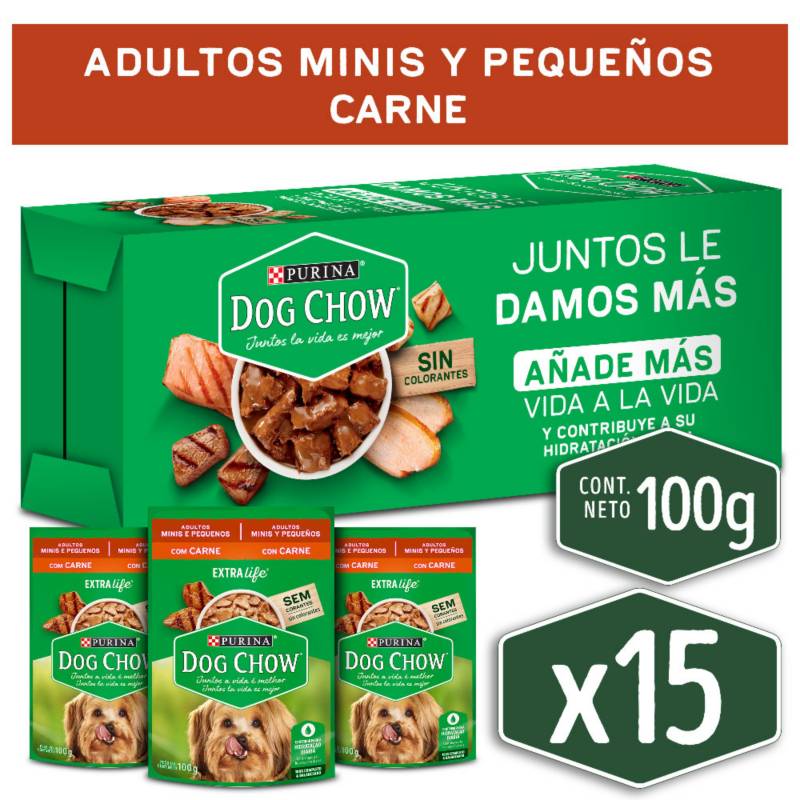DOG CHOW - Alimento húmedo para perro DOG CHOW® Adultos MinisPequeños c Carne sobre 100g
