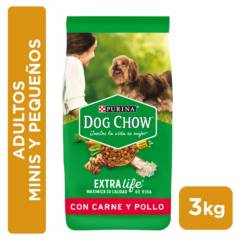 DOG CHOW - Alimento seco para perro DOG CHOW® Adultos Minis y Pequeños Carne y Pollo 3kg