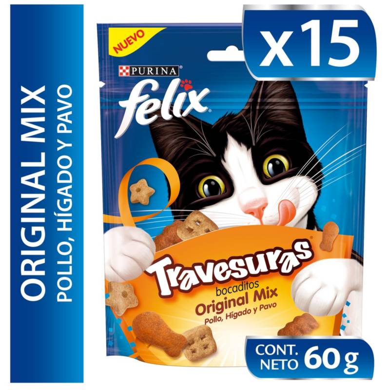 PURINA FELIX - Snacks para gato FELIX® Travesuras Mix 60g