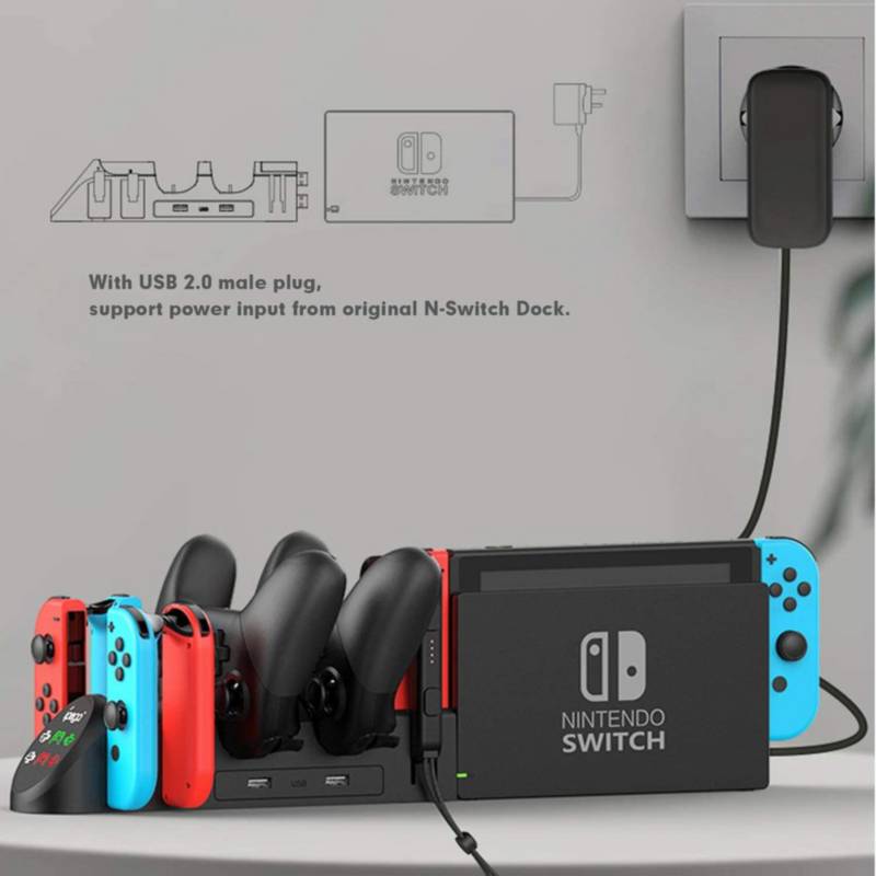 Cargador Mandos Joy-Con Nintendo Switch POWER A Dock Negro